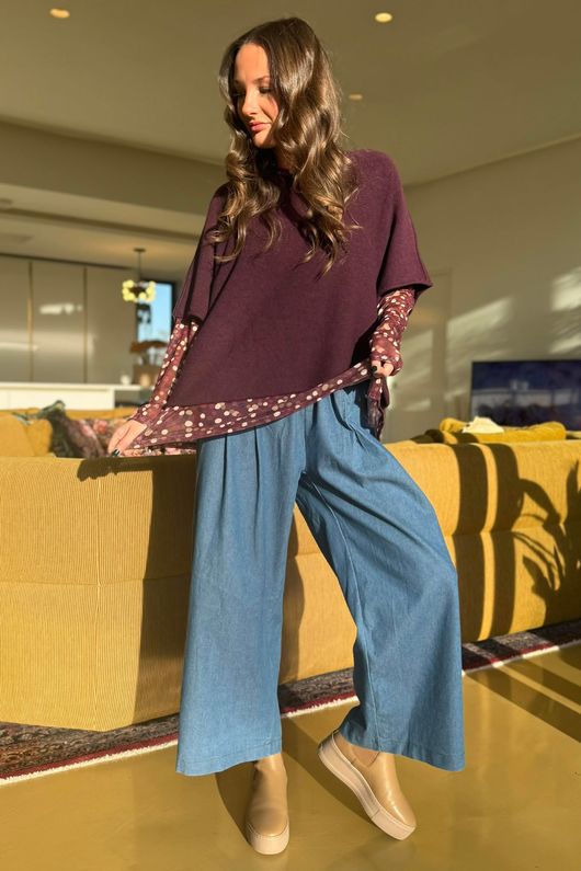 Bobby Mesh Layering Top Terrazzo Spot Aubergine